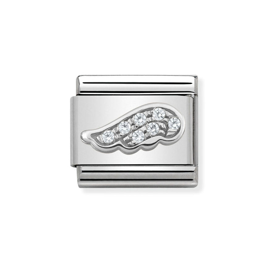 Nomination Classic Silver CZ Sparkling Angel Wing Charm - MococoNomination330304/168033497384843Charms and Links