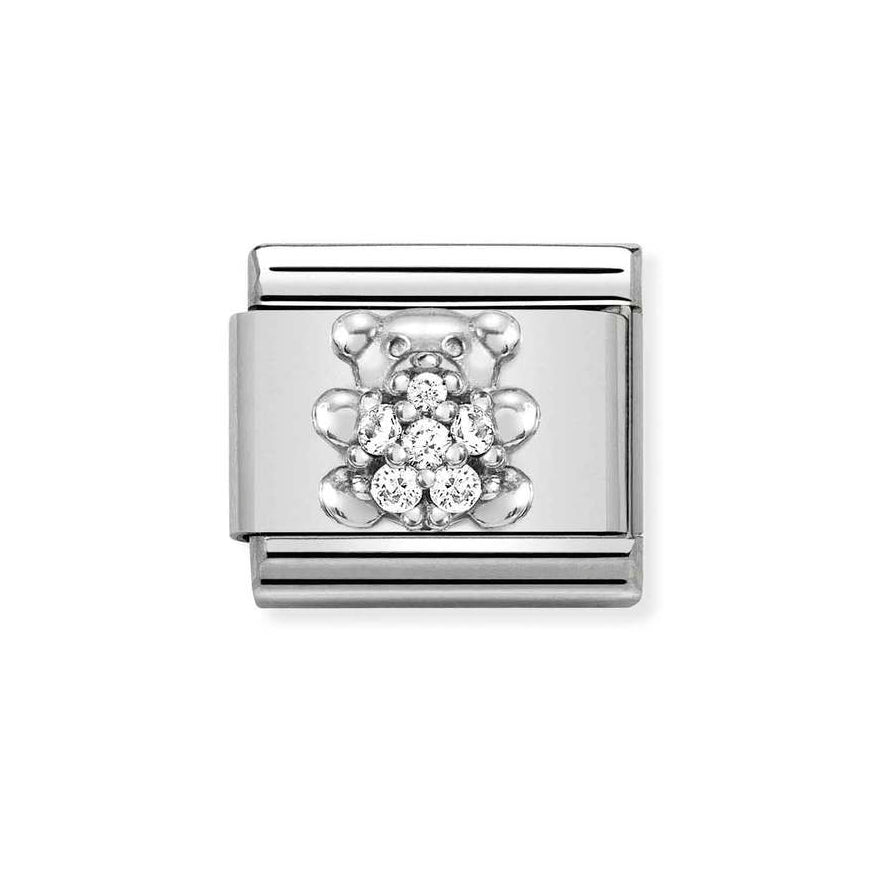 Nomination Classic Silver CZ Teddy Bear Charm - MococoNomination330304/378033497496553Charms and Links
