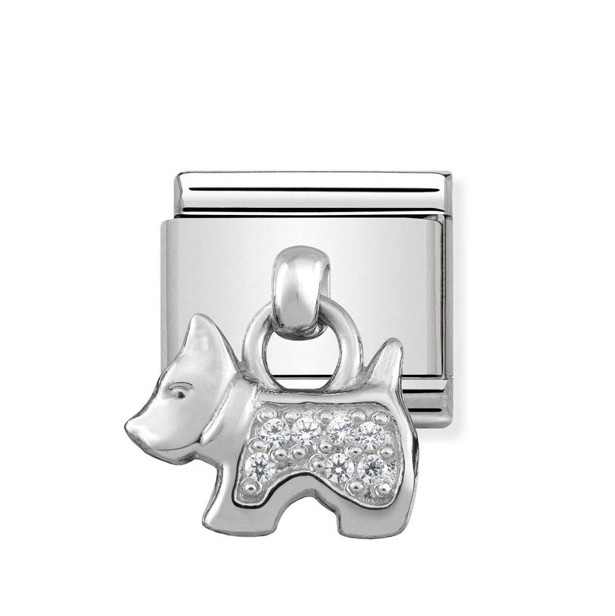 Nomination Classic Silver Dangle CZ Dog Pendant Charm - MococoNomination331800/098033497384645Charms and Links