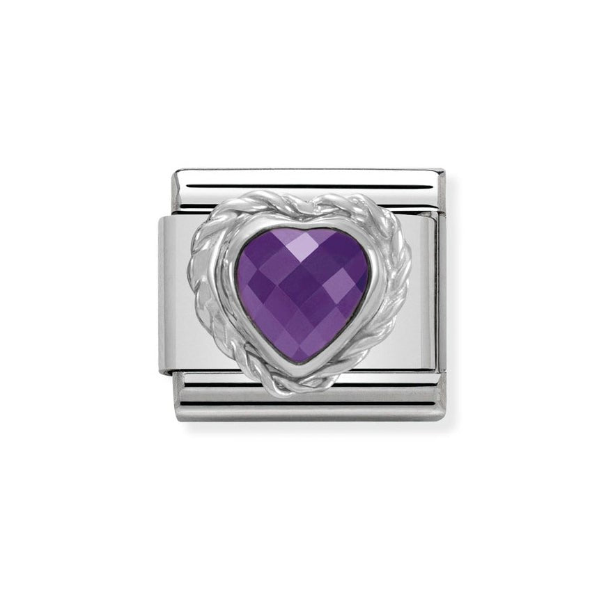 Nomination Classic Silver Faceted Purple Heart Charm - MococoNomination330603/0018033497323286Charms and Links