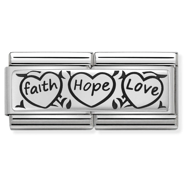 Nomination Classic Silver Faith, Hope and Love Double Charm - MococoNomination330710/118033497430175Charms and Links