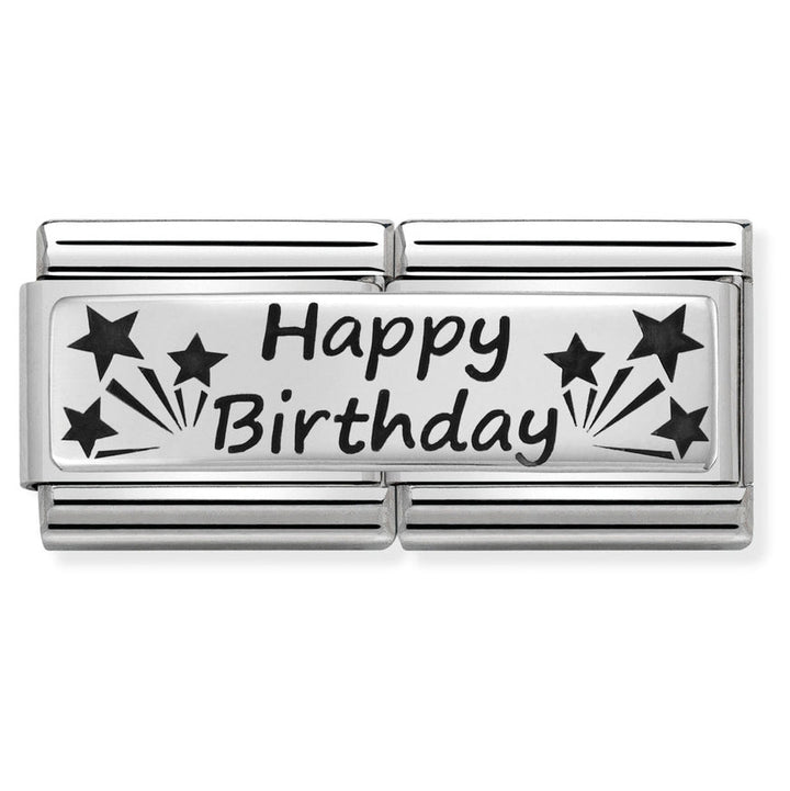 Nomination Classic Silver Happy Birthday Double Charm - MococoNomination330710/138033497430199Charms and Links