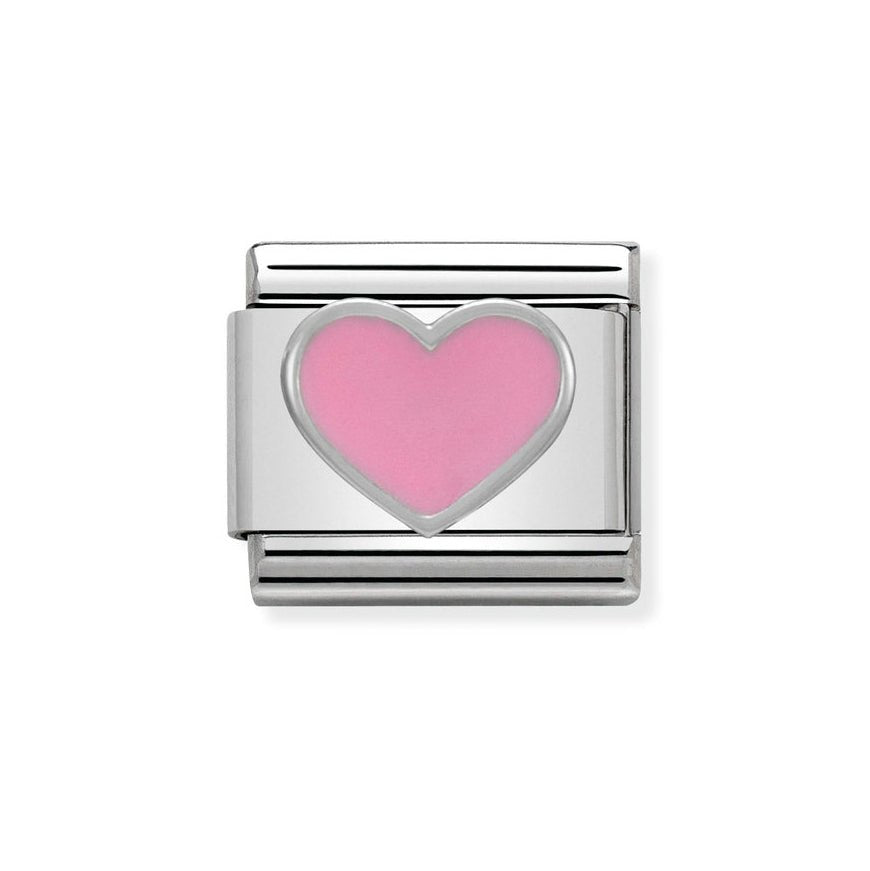 Nomination Classic Silver Pink Enamel Heart Charm - MococoNomination330202/188033497332103Charms and Links