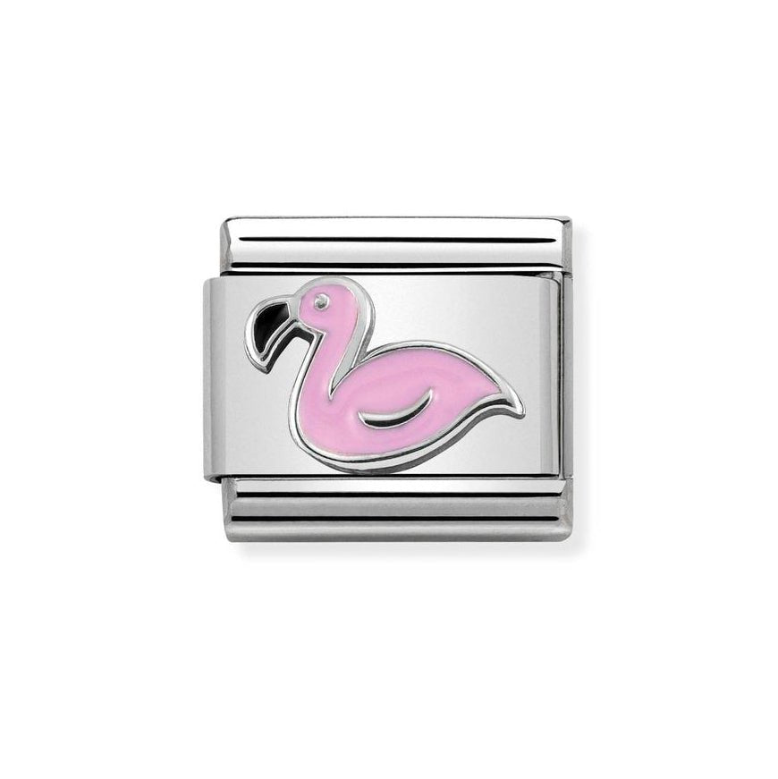 Nomination Classic Silver Pink Flamingo Charm - MococoNomination330202/438033497443748Charms and Links