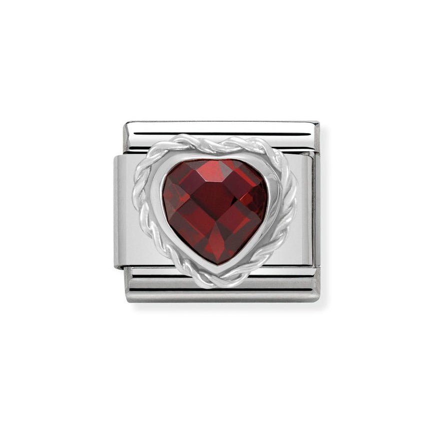 Nomination Classic Silver Red Faceted Heart Charm - MococoNomination330603/0058033497318138Charms and Links