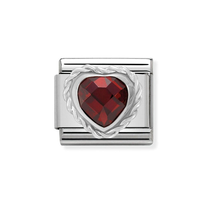 Nomination Classic Silver Red Faceted Heart Charm - MococoNomination330603/0058033497318138Charms and Links