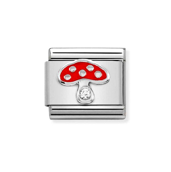 Nomination Classic Silver &amp; Red Mushroom CZ Charm - MococoNomination330305/188033497496607Charms and Links