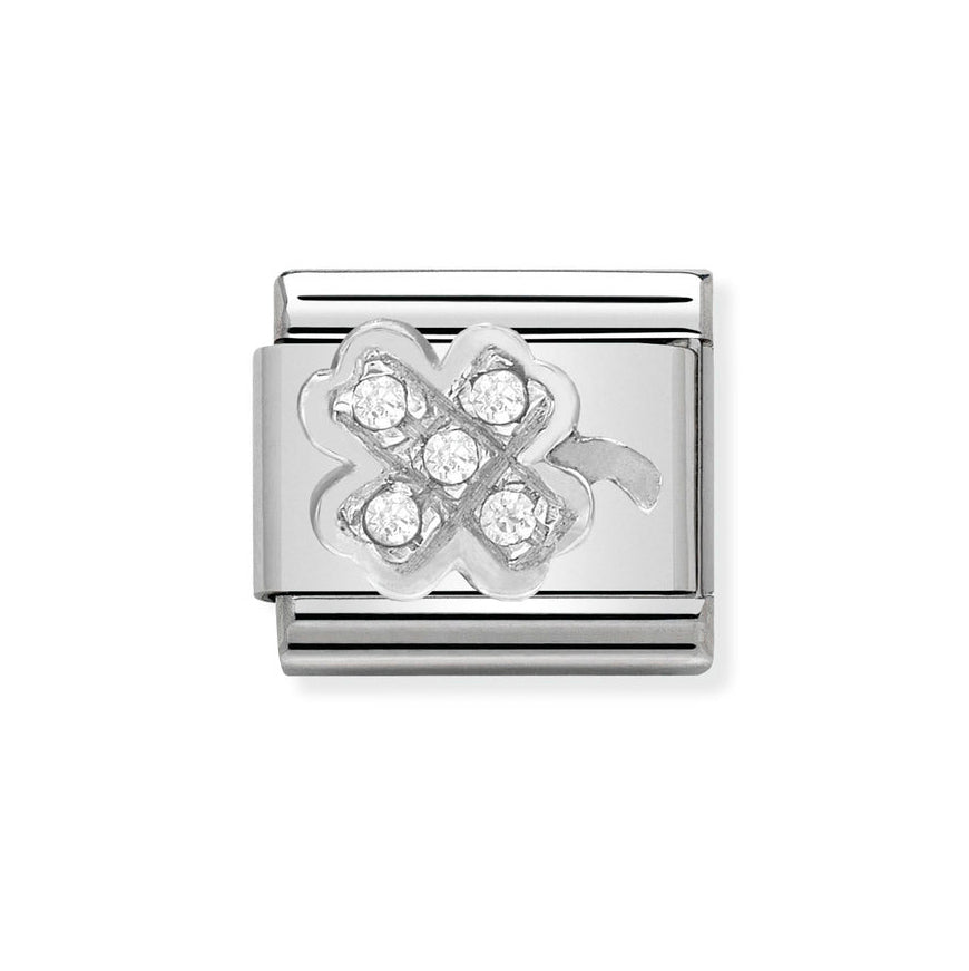 Nomination Classic Silver Sparkling Clover Leaf Charm - MococoNomination330304/078033497274175Charms and Links