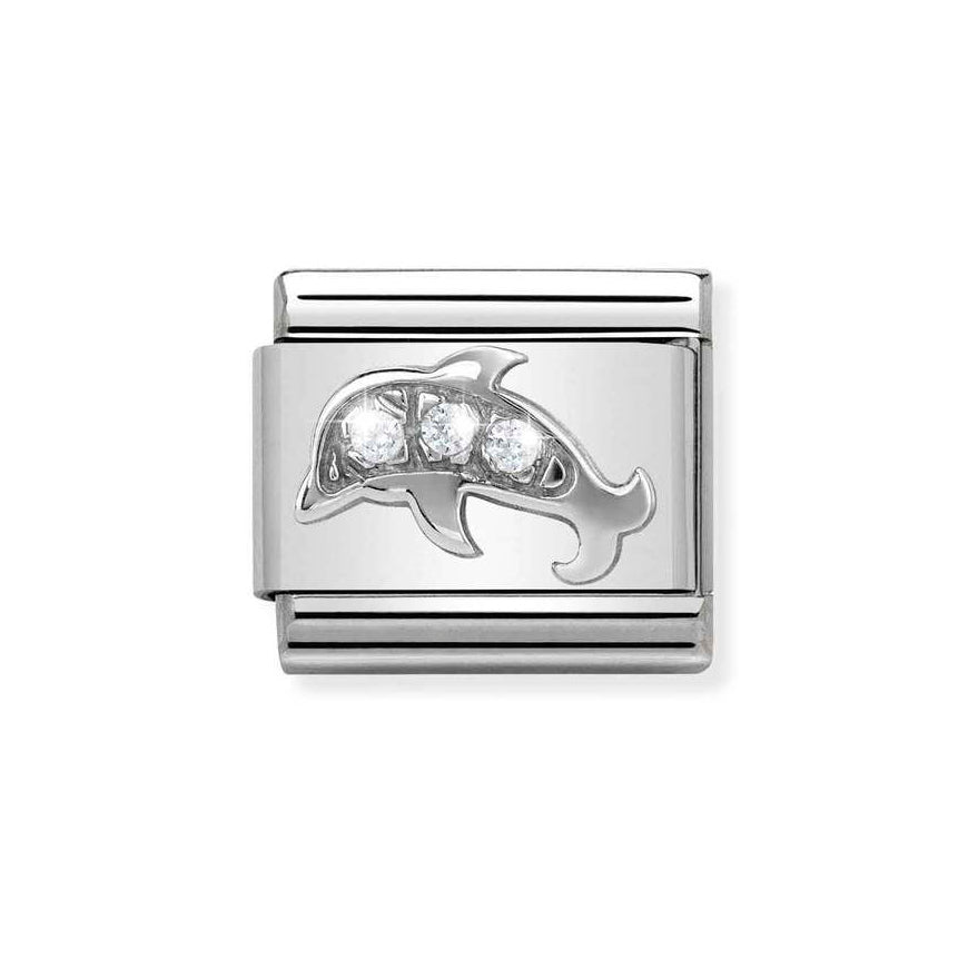 Nomination Classic Silver Sparkling Dolphin Charm - MococoNomination330304/138033497346414Charms and Links