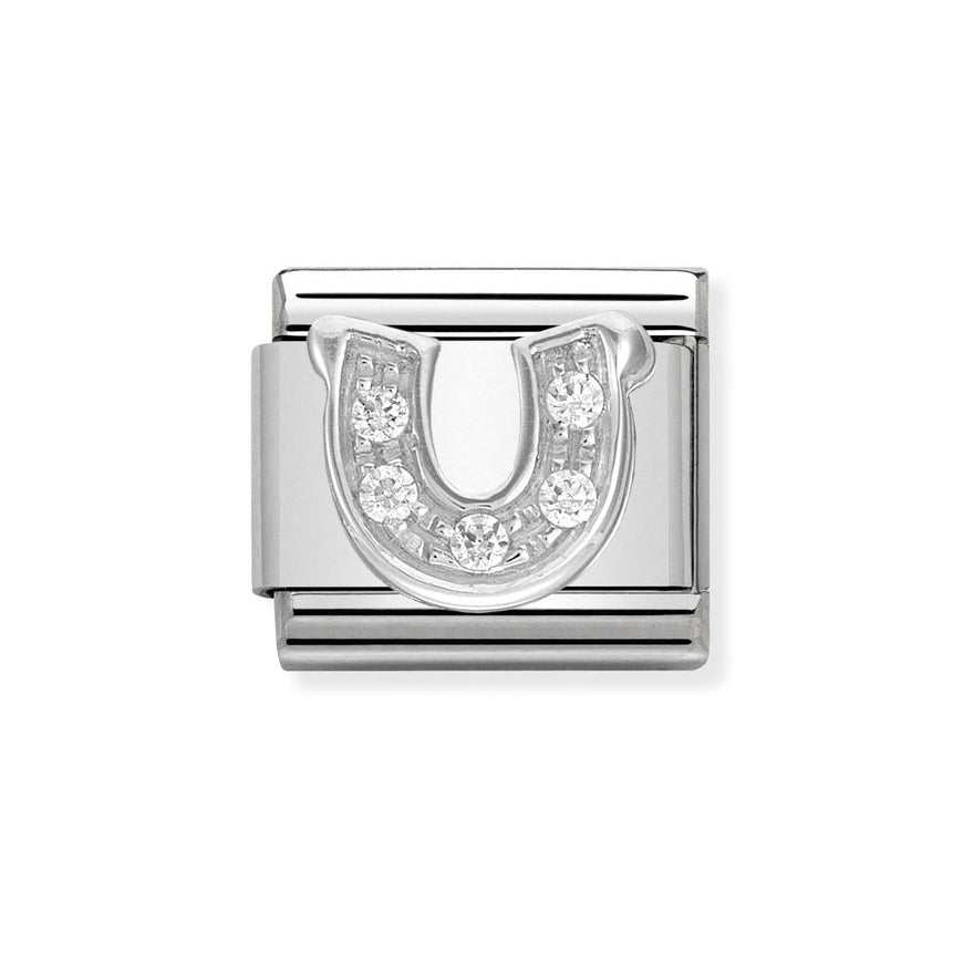 Nomination Classic Silver Sparkling Horseshoe Charm - MococoNomination330304/068033497274168Charms and Links