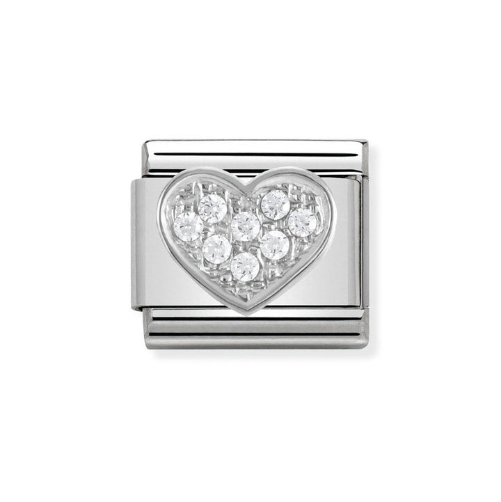Nomination Classic Silver Sparkling Love Heart Charm - MococoNomination330304/018033497273864Charms and Links