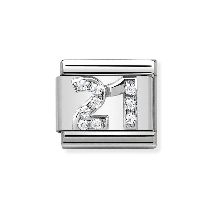 Nomination Classic Silver Sparkling Number 21 Charm - MococoNomination330304/198033497406477Charms and Links