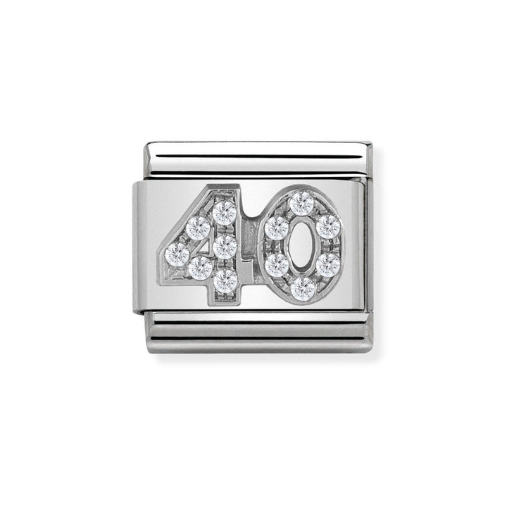 Nomination Classic Silver Sparkling Number 40 Charm - MococoNomination330304/228033497430533Charms and Links