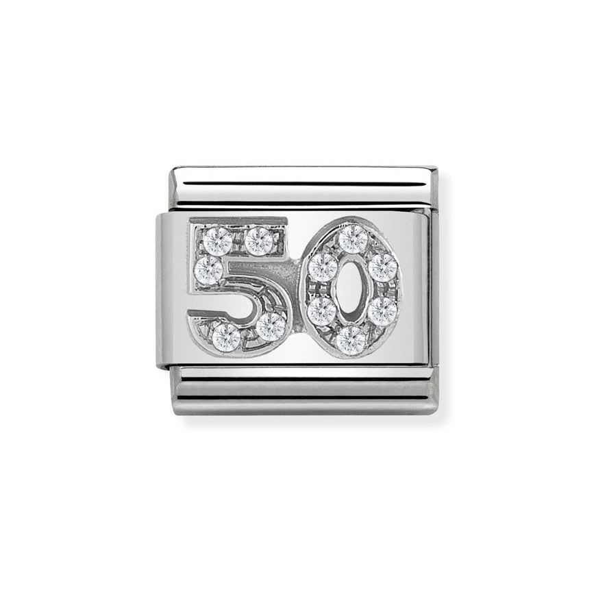 Nomination Classic Silver Sparkling Number 50 Charm - MococoNomination330304/238033497430540Charms and Links