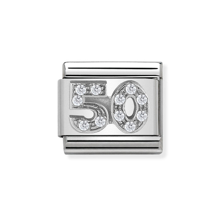 Nomination Classic Silver Sparkling Number 50 Charm - MococoNomination330304/238033497430540Charms and Links