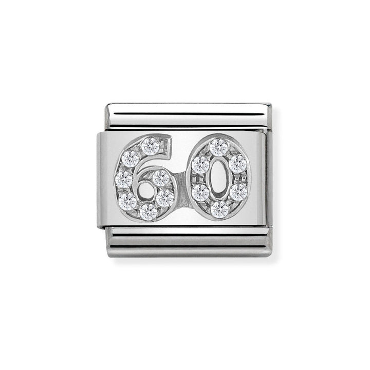 Nomination Classic Silver Sparkling Number 60 Charm - MococoNomination330304/248033497430557Charms and Links