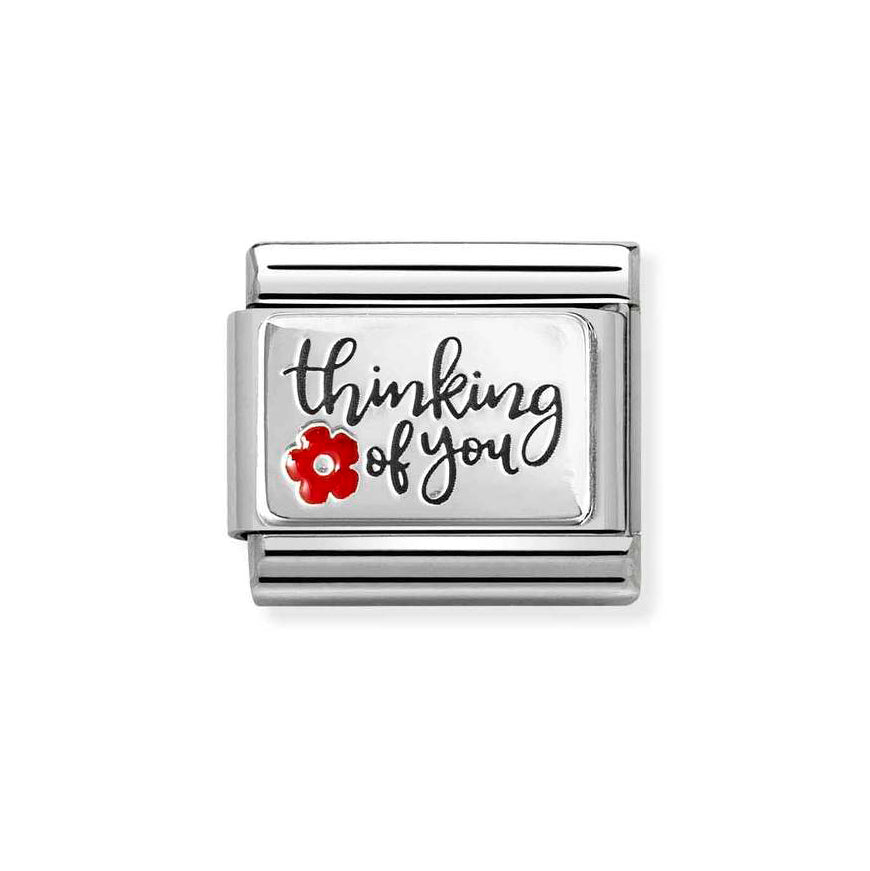 Nomination Classic Silver Thinking Of You Red Flower Charm - MococoNomination330210/048033497549907Charms and Links