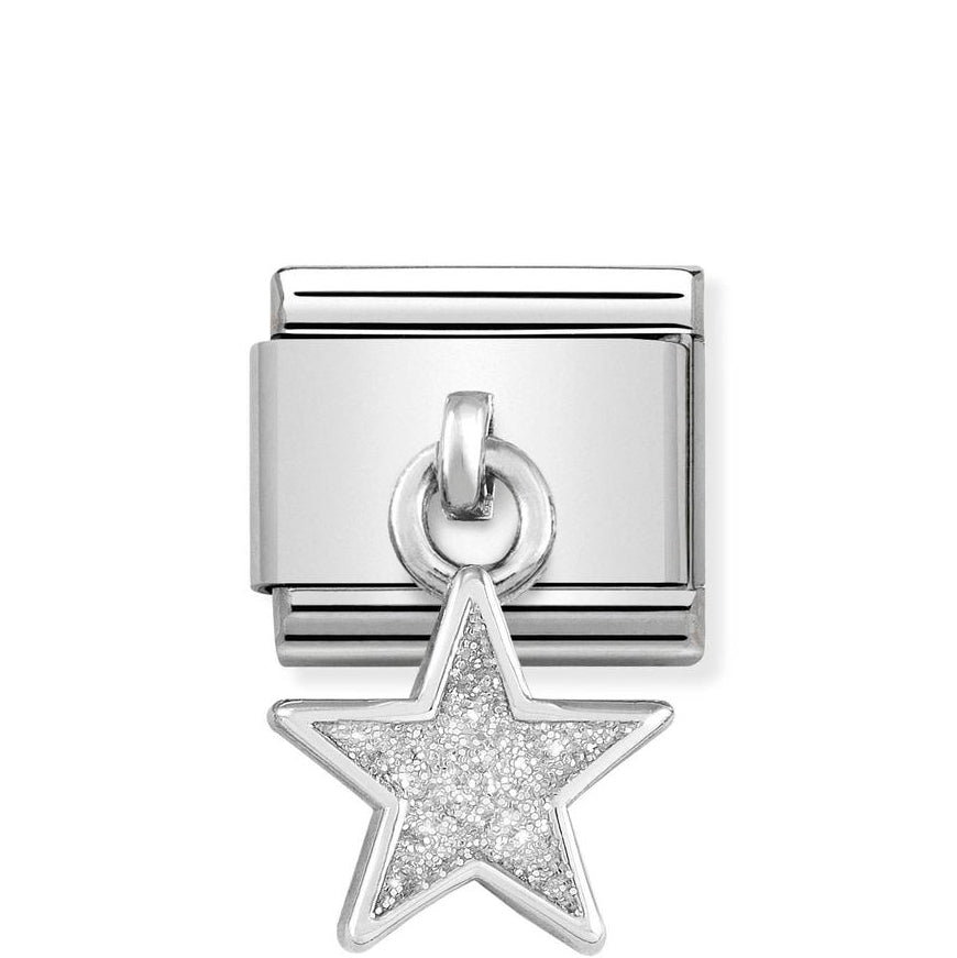Nomination Classic Silver White Glitter Star Drop Charm - MococoNomination331805/028033497461544Charms and Links