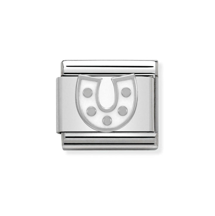 Nomination Classic Silver White Horseshoe charm - MococoNomination330202/078033497331991Charms and Links