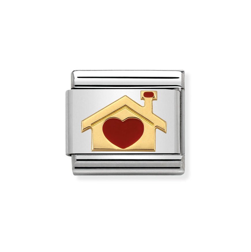 Nomination Classic Two Tone Red Enamel Heart House Charm - MococoNomination030283/078033497362483Charms and Links