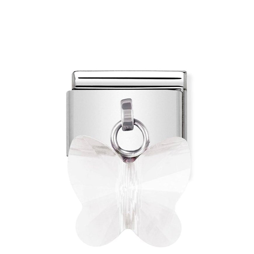 Nomination Classic White Crystal Hanging Butterfly Charm - MococoNomination030604/108033497167255Charms and Links