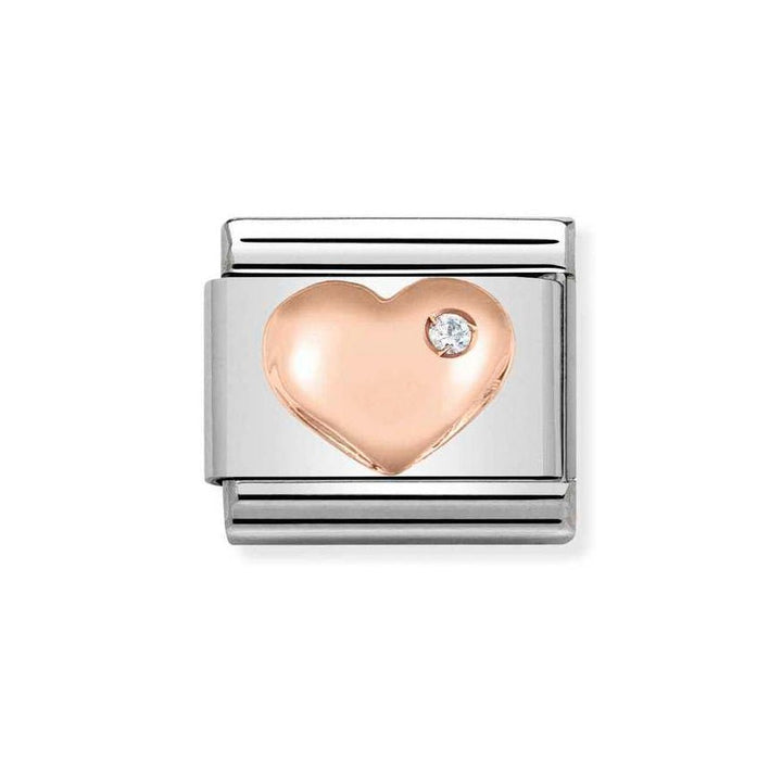 Nomination CZ Rose Gold Raised Heart Charm - MococoNomination430305/018033497378682Charms and Links