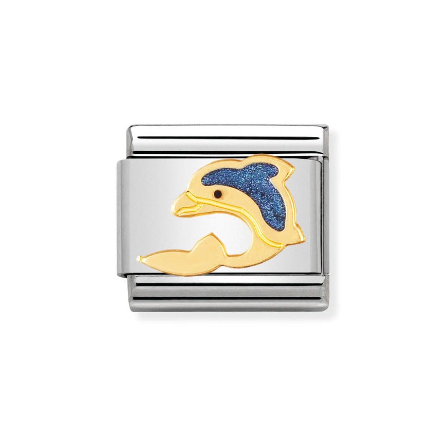 Nomination Gold and Blue Dolphin Charm - MococoNomination030213/018033497014733Charms and Links