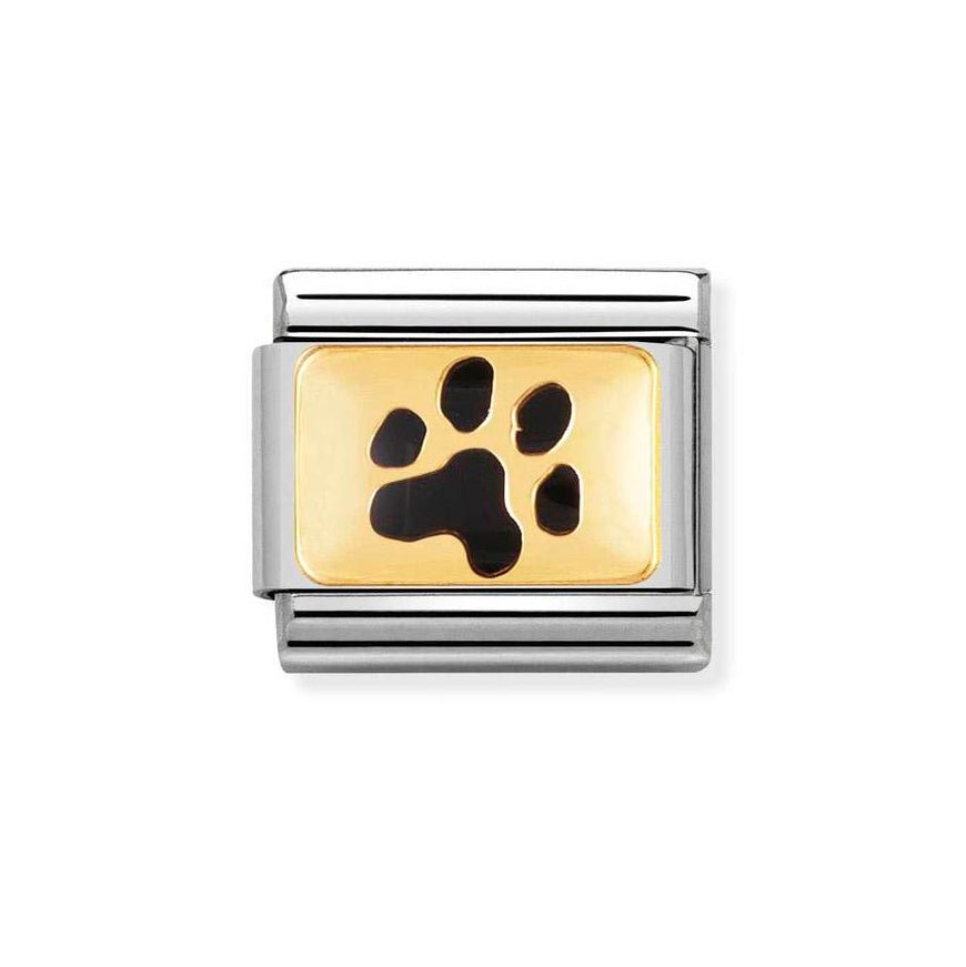 Nomination Gold Black Paw Print Charm - MococoNomination030284/478033497483751Charms and Links