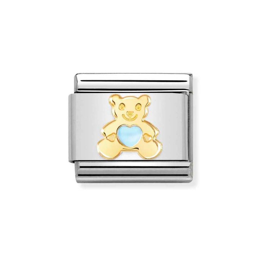 Nomination Gold Classic Blue Heart Bear Charm - MococoNomination030272/658033497522290Charms and Links
