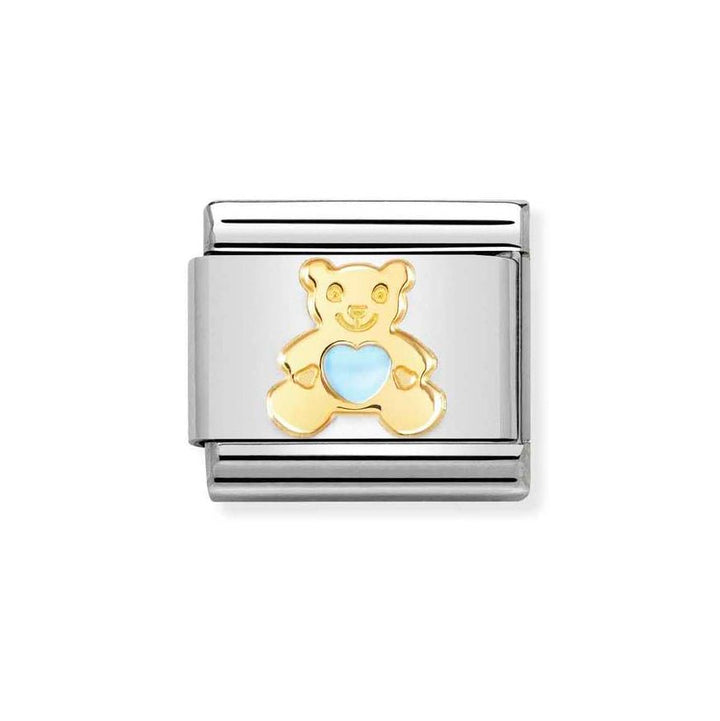 Nomination Gold Classic Blue Heart Bear Charm - MococoNomination030272/658033497522290Charms and Links