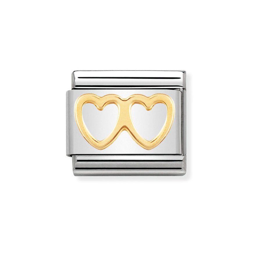 Nomination Gold Classic Double Love Heart Charm - MococoNomination030116/038033497011855Charms and Links