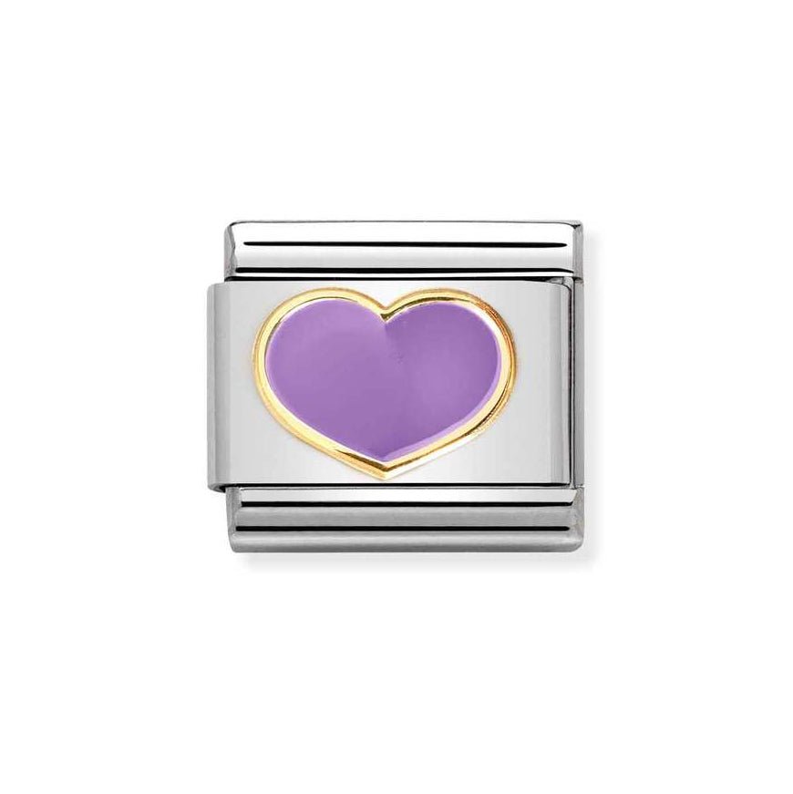 Nomination Gold Classic Lilac Heart Charm - MococoNomination030283/228033497528759Charms and Links