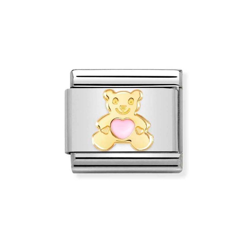 Nomination Gold Classic Pink Heart Bear Charm - MococoNomination030272/648033497522283Charms and Links