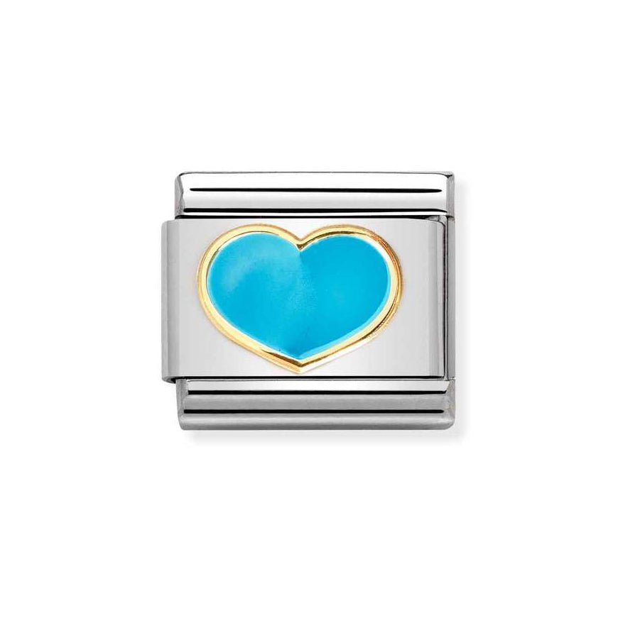 Nomination Gold Classic Turquoise Heart Charm - MococoNomination030283/258033497528780Charms and Links