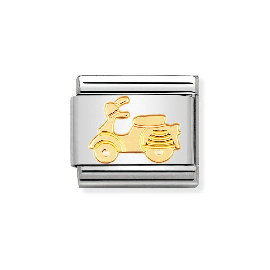 Nomination Gold Classic Vespa Motorbike Charm - MococoNomination030108/068033497011237Charms and Links