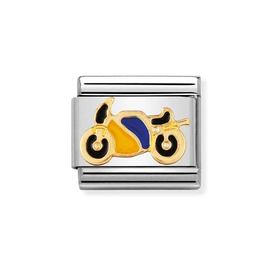 Nomination Gold Classic Yellow And Blue Motorbike Charm - MococoNomination030203/408033497065032Charms and Links