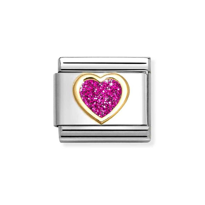 Nomination Gold Glitter Symbols Fuchsia Heart - MococoNomination030220/098033497536754Charms and Links