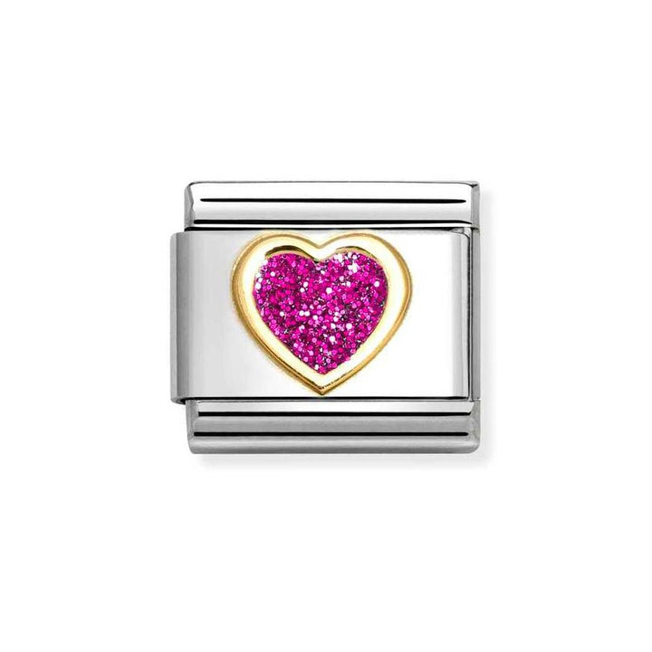 Nomination Gold Glitter Symbols Fuchsia Heart - MococoNomination030220/098033497536754Charms and Links