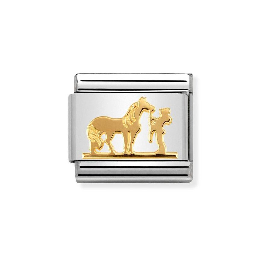 Nomination Gold Horse with Rider Charm - MococoNomination030149/298033497440624Charms and Links