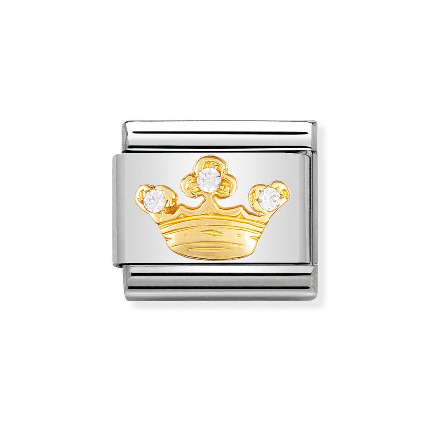 Nomination Gold Queen Crown CZ Charm - MococoNomination030308/128033497018052Charms and Links