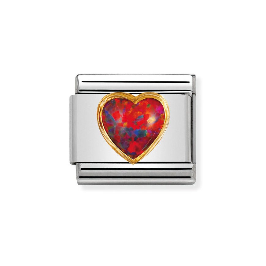 Nomination Gold Red Opal Heart Charm - MococoNomination030501/088033497019837Charms and Links