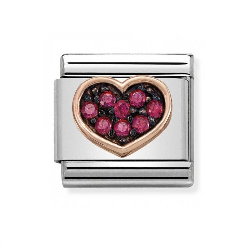 Nomination Heart with Red Stones Charm - MococoNomination430311/018033497412515Charms and Links