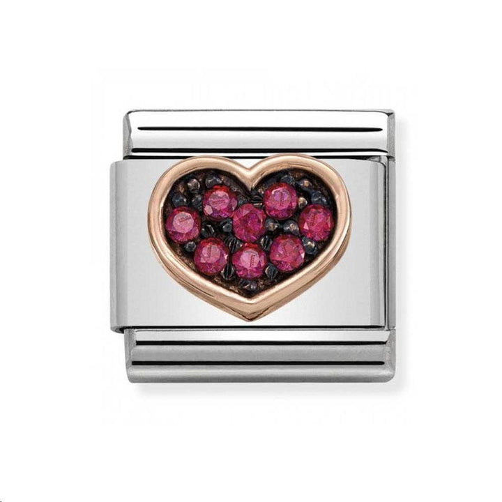 Nomination Heart with Red Stones Charm - MococoNomination430311/018033497412515Charms and Links
