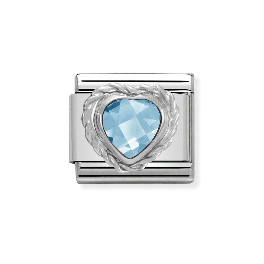 Nomination Light Blue Faceted Heart CZ Classic Charm - MococoNomination330603/0068033497323309Charms and Links