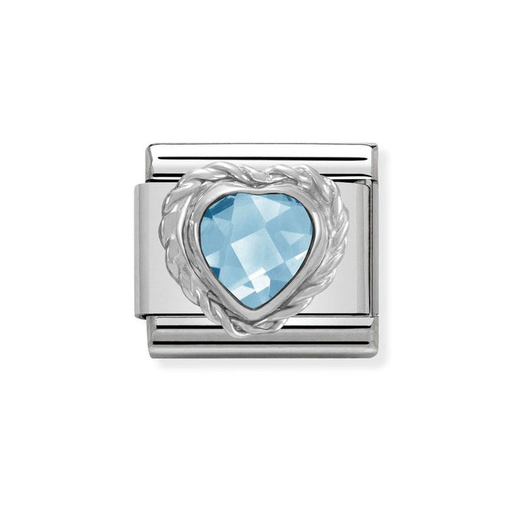 Nomination Light Blue Faceted Heart CZ Classic Charm - MococoNomination330603/0068033497323309Charms and Links