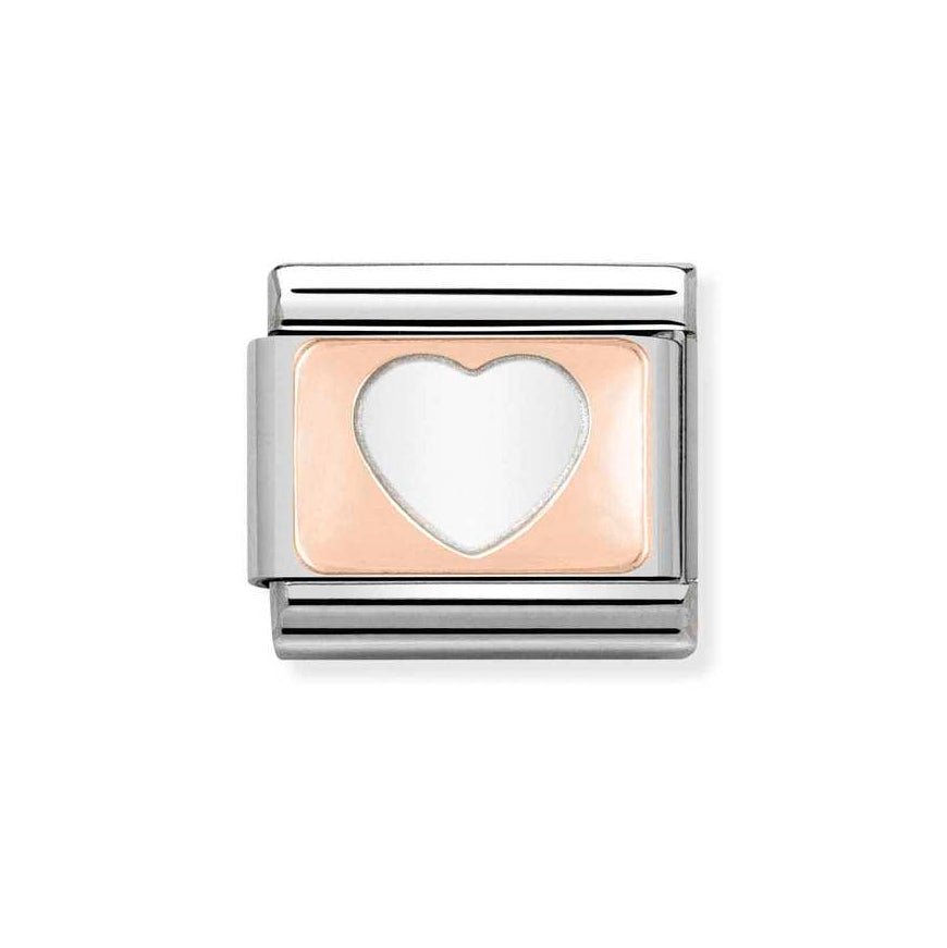Nomination Rose Gold and Silver Love Heart Charm - MococoNomination430101/088033497366115Charms and Links