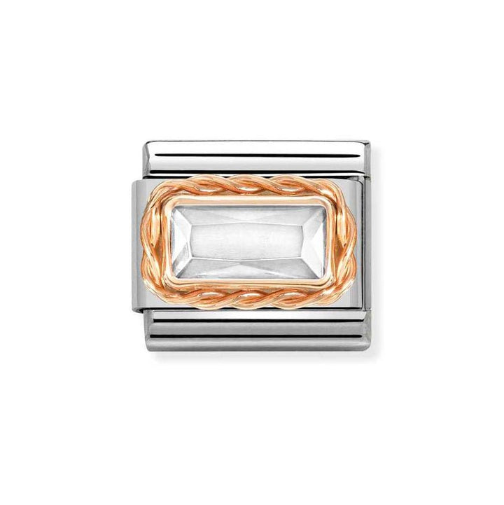 Nomination Rose Gold Classic Clear Cz Baguette Stone Charm - MococoNomination430604/0108033497522085Charms and Links