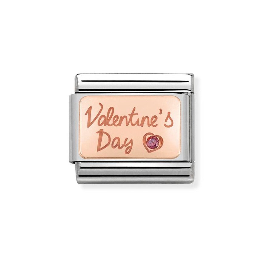 Nomination Rose Gold Classic Cz ValentineS Day Plate Charm - MococoNomination430316/028033497460240Charms and Links