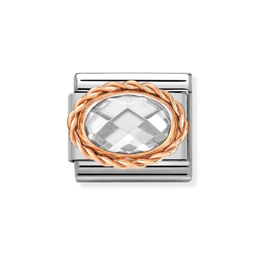 Nomination Rose Gold Classic Faceted Oval Clear Stone Charm - MococoNomination430603/0108033497509963Charms and Links