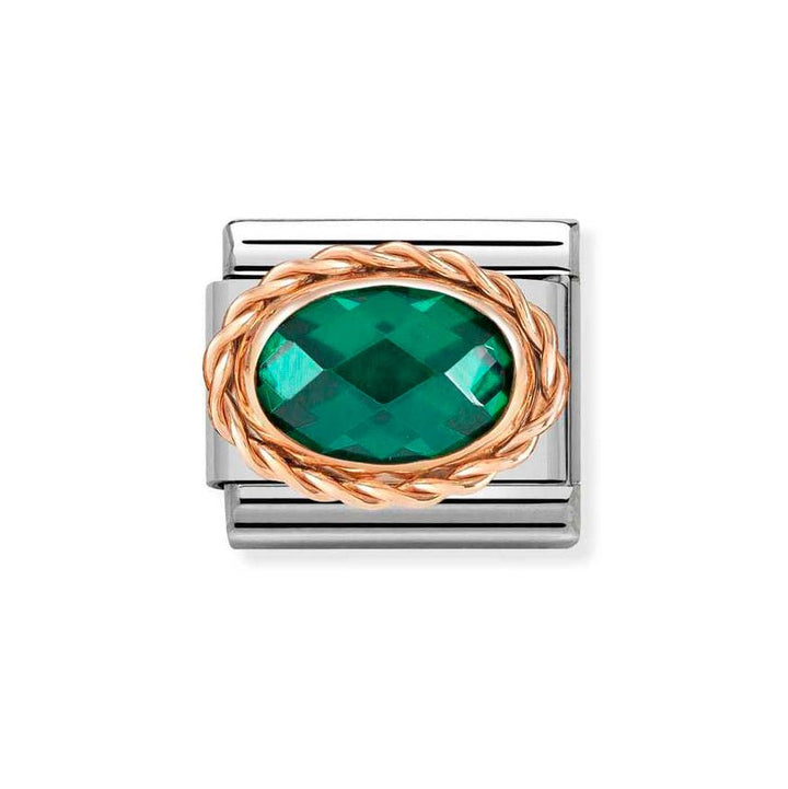 Nomination Rose Gold Classic Faceted Oval Emerald Green Stone Charm - MococoNomination430603/0278033497509994Charms and Links